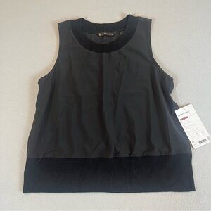 Athleta Zephyr Shell Muscle Tank XS Black Relaxed Fit Breathable New